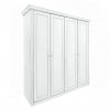 Шкаф 4-х дверный без зеркал Палермо Белый; 2040*654*2254, МДФ, шпон дуба, Патина, классика