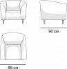 Кресло Бруклин; 86 х 90, нераскладное, без ящика