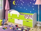 Кровать Малыш мини; для детей от 1,5 до 8 лет, Габариты: 1632х732х750 мм, спальное место 1600*700 мм, ЛДСП