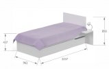 Кровать 90x200 X White; МДФ с гравировкой