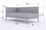 Кровать Стрит; 90*200, 100*200, 120*200, мягкая спинка, с подъемным механизмом, с ящиком