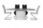 Стол - транcформер ART.313 SB ; МДФ, гибкая фанера + zibrano, каленое стекло, овальный, раздвижной, 1300/1650/2000*800