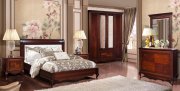 Спальня Неаполь Вишня; МДФ, шпон вишни, кровать 160*200 мягкая спинка, классика