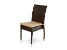 Плетеный стул MILANO без ручек темно-коричневый; 44*92h, искусственный ротанг, алюминий