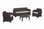 Комплект садовой мебели AFM-5018B; диван 3х местный, 2 кресла, стол, пластик имитирующий ротанг