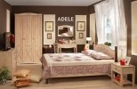 Спальня Adele (Адель); ЛДСП, МДФ, зеркало, Кровать 160*200, Шкаф, Комод, Тумба 2шт, Туалетный столик