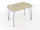Стол обеденный 600 со стеклом Лотос; ЛДСП, стекло, металл, 600x1000x750 мм, прямоугольный