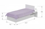 Кровать 90 x 200 X Grey; МДФ с гравировкой
