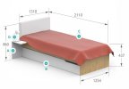Кровать с мягким изголовьем 120x200 Young Oak; ЛДСП