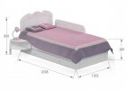 Кровать 120x200 Bianco Fiori; МДФ с гравировкой, ЛДСП